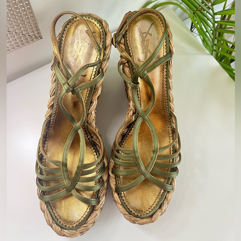 YSL Yves Saint Laurent Heel Espadrille wedge